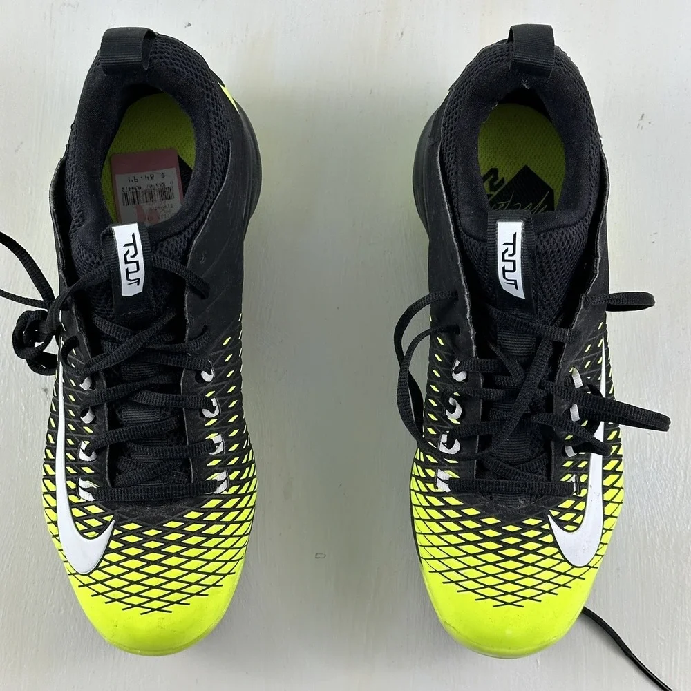 New Nike AIR TROUT 2 PRO Shoes Men 7 Black Volt BASEBALL Metal CLEATS 807133-017